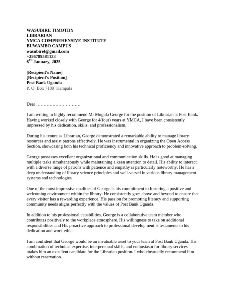 Reference Letter | PDF