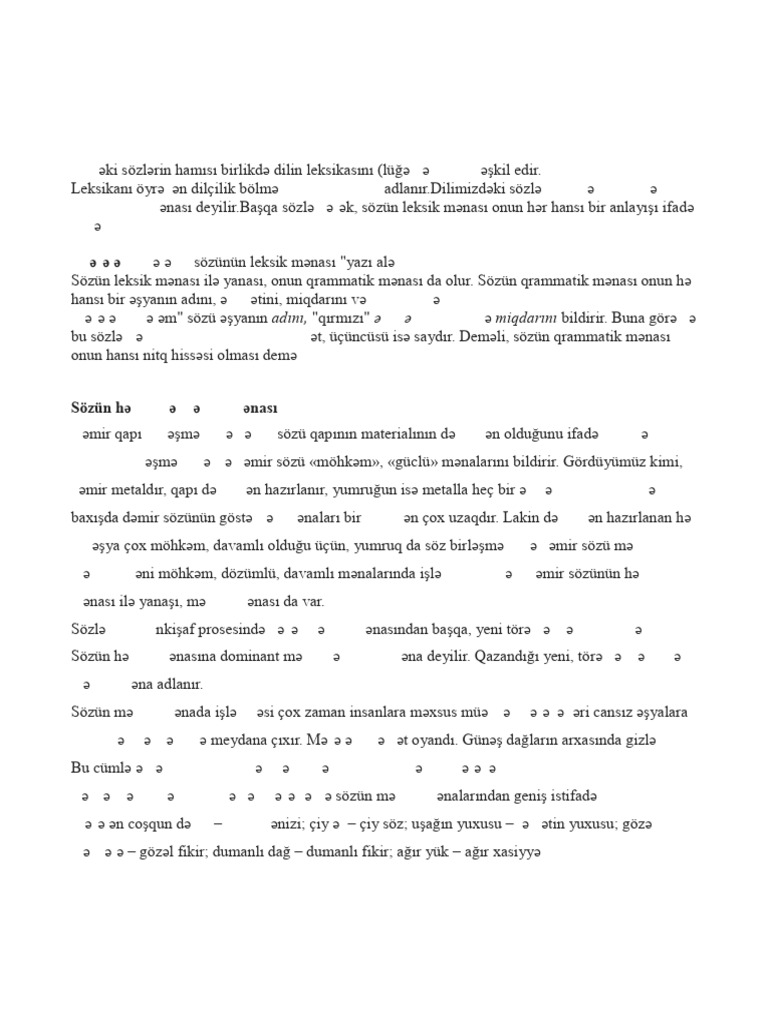 Leksika 8ci Sinif | PDF