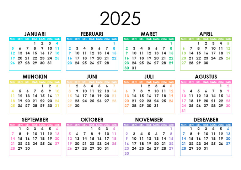 Kalender Warna 2025 01 | PDF