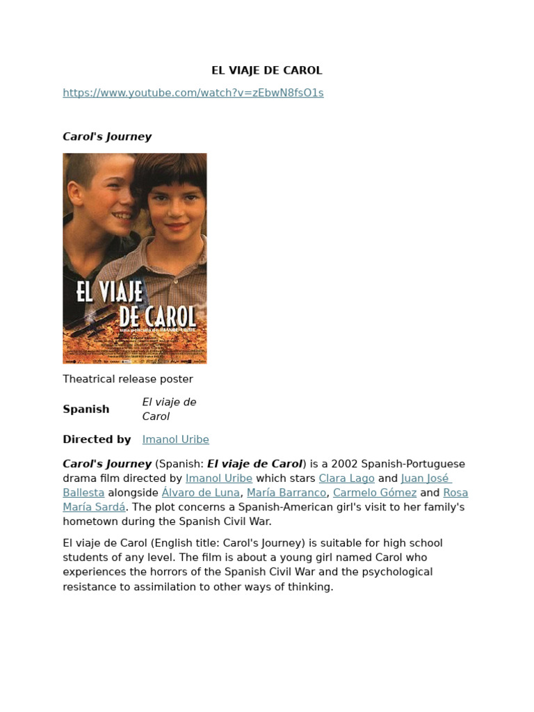 2 El Viaje de Carol | PDF | Rúbrica (Académica)