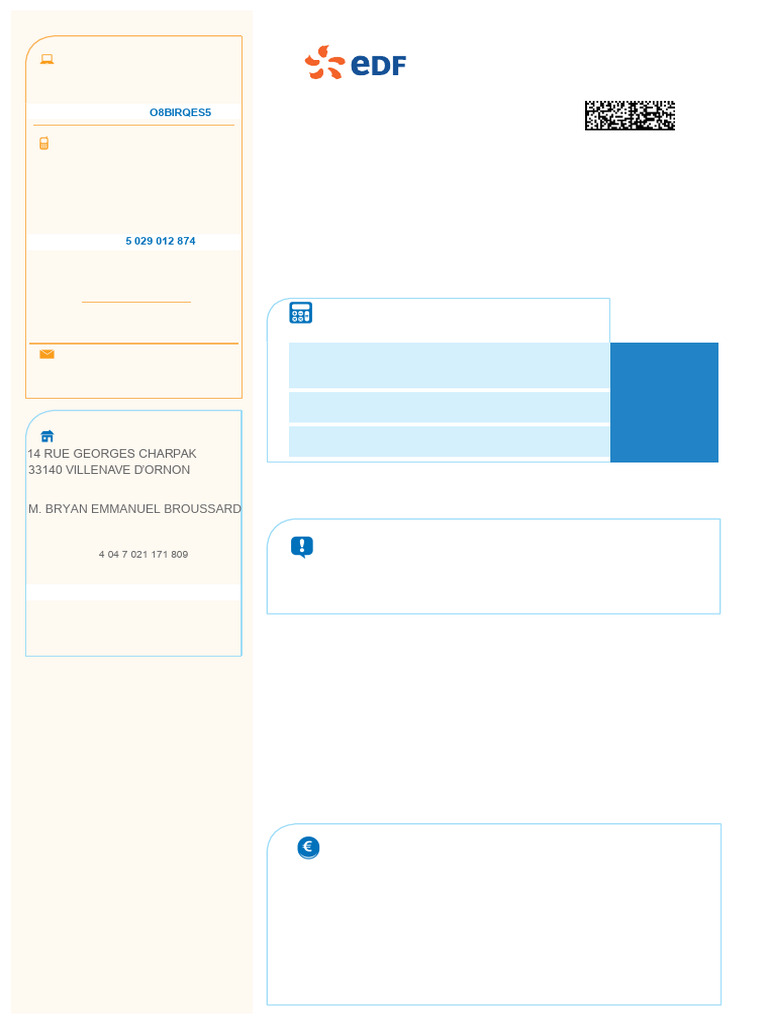 Facture EDF | PDF | Facture | Banques