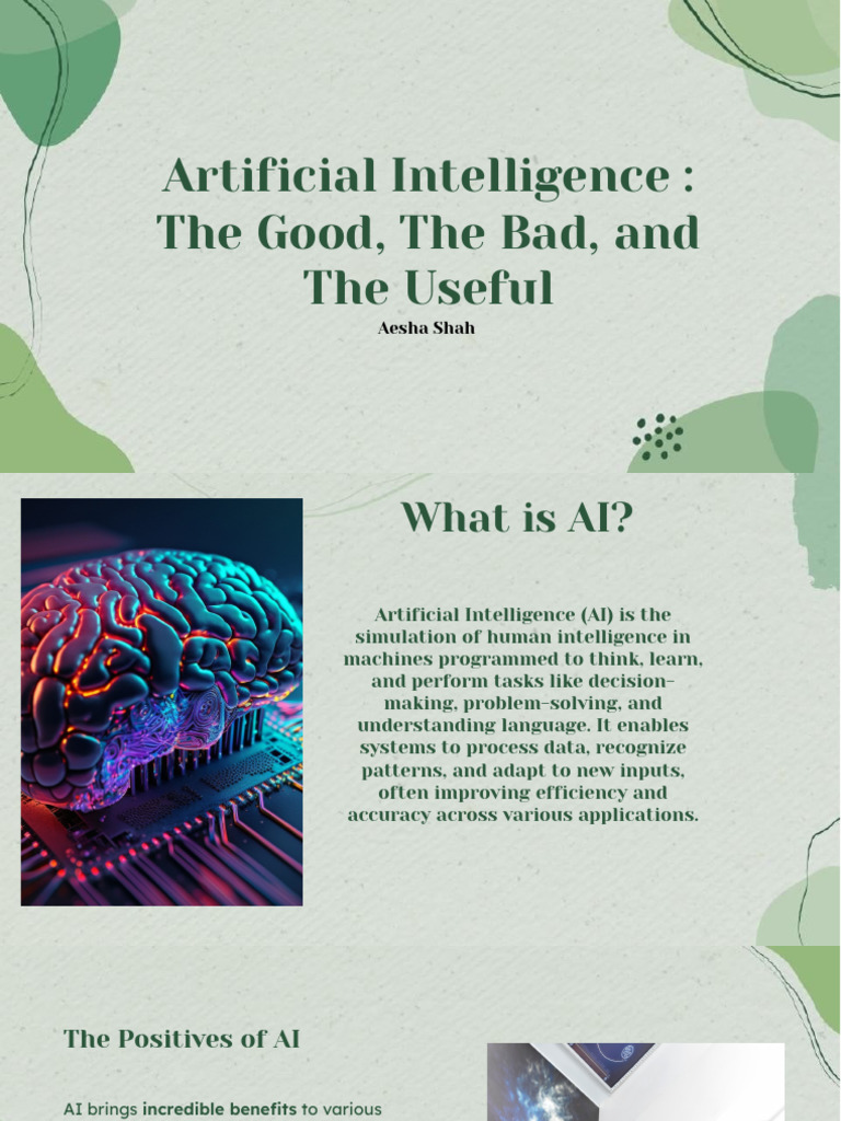 The Pros and Cons of Artificial Intelligence | PDF | Artificial ...