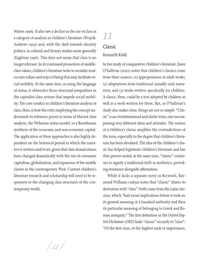 Children's Literature & Class Analysis | PDF | Children's Literature