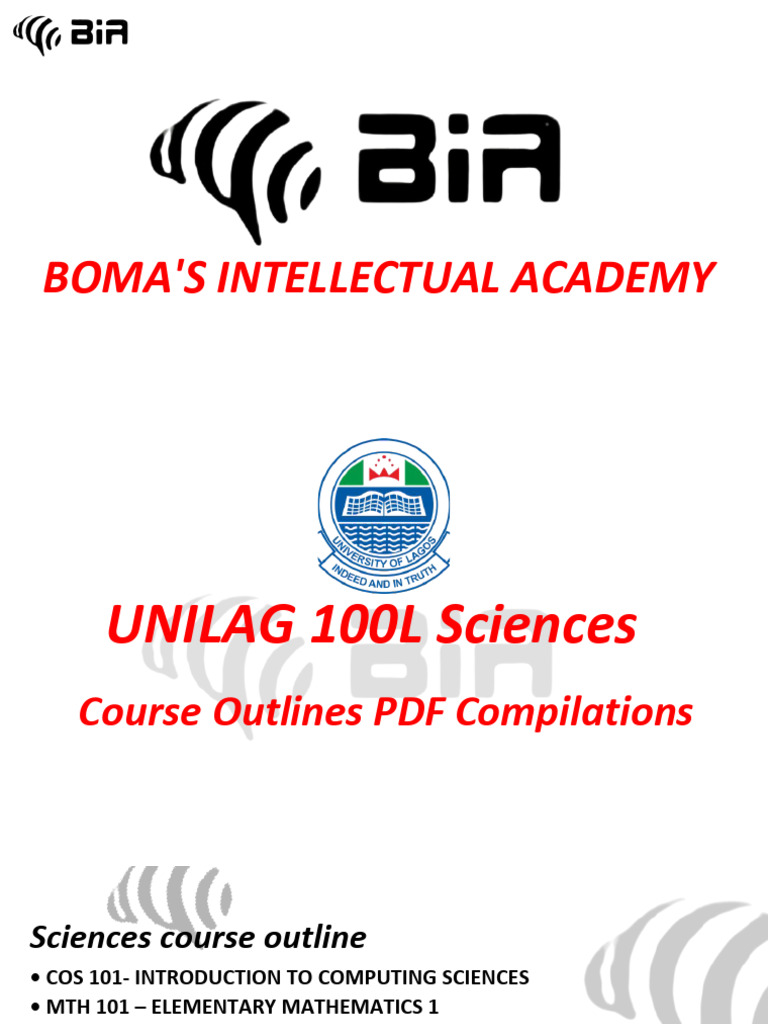 UNILAG 100L Science Course Outlines | PDF | Momentum | Angular Momentum
