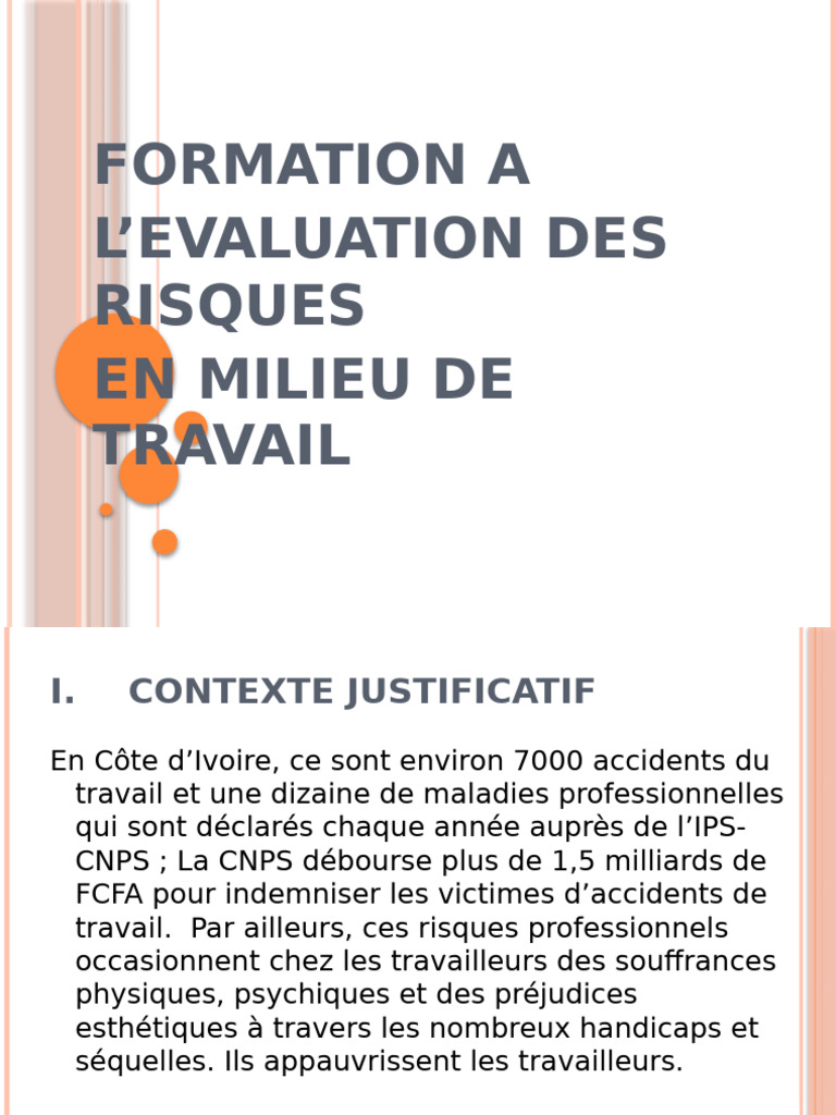 PRESENTATION DES RISQUES AU TRAVAIL | PDF | Santé et sécurité au ...