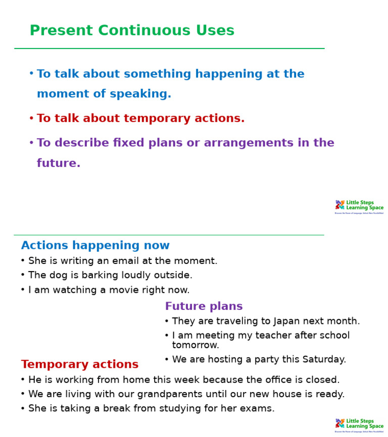 Present Continuous Tense Explained | PDF