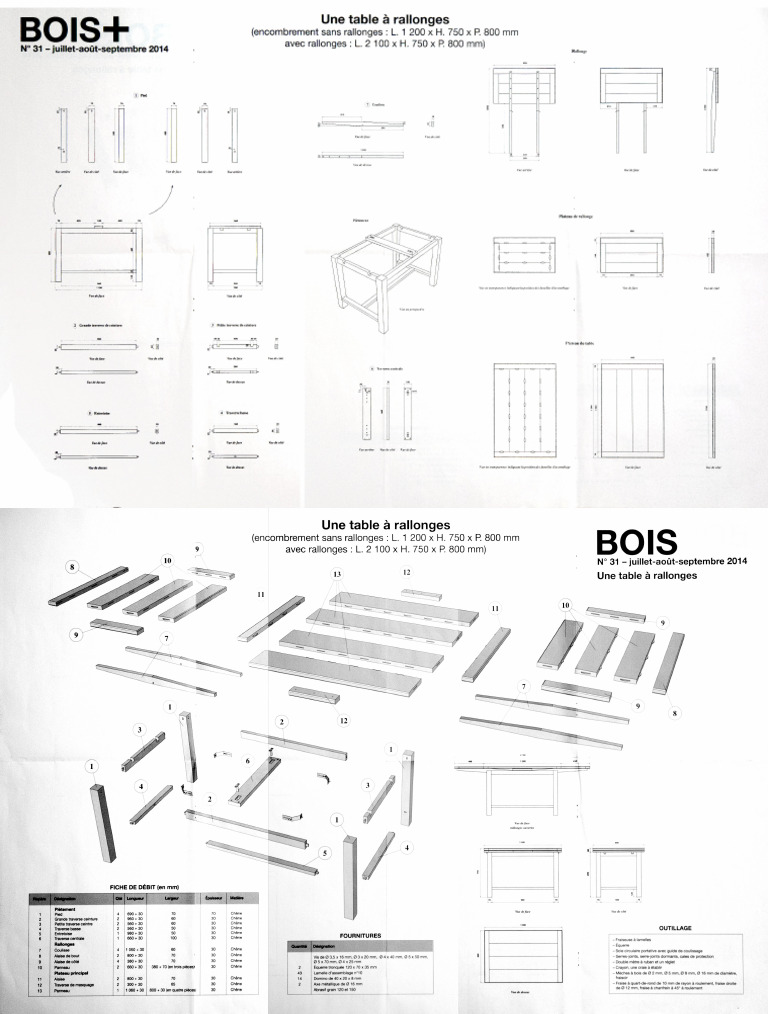 Bois+ Nº 31 - Plan, Une Table À Rallonges | PDF