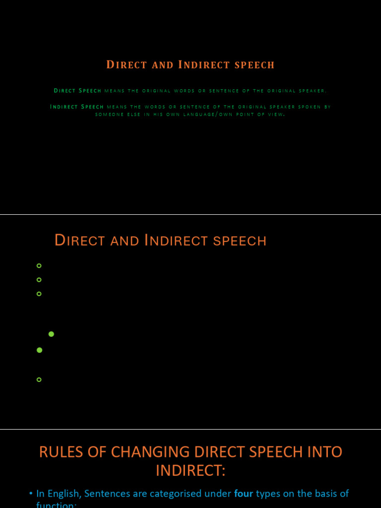 Direct and Indirect Speech Explained | PDF | Grammatical Tense | Syntax