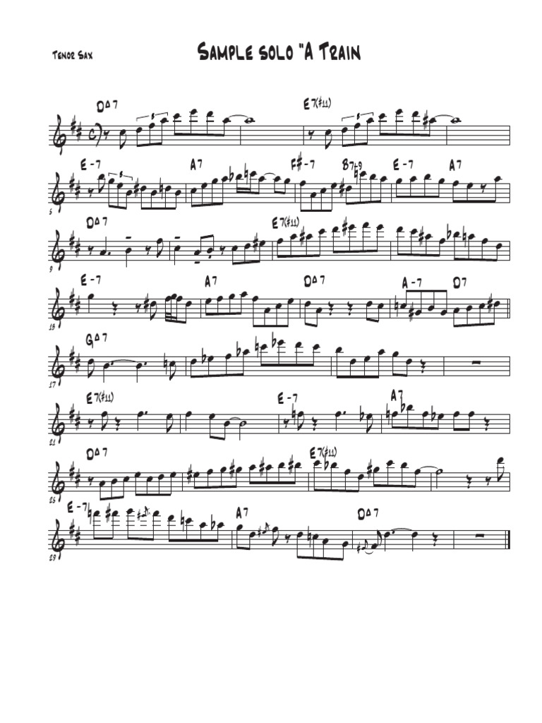 Take The A Train Sample Solo Tenor | PDF