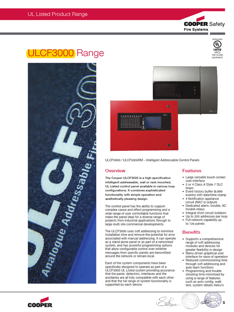 UL Listed ULCF3000 Control Panel Overview | PDF | Manufactured Goods ...