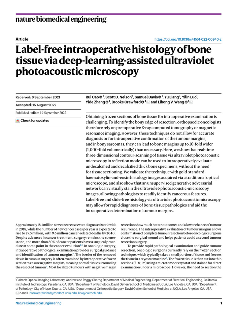 Deep Learning for Bone Histology Imaging | PDF | Microscopy | Medical ...
