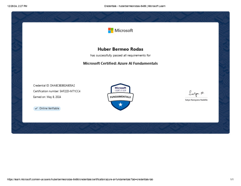 Credentials - huberbermeorodas-8486 _ Microsoft Learn | PDF