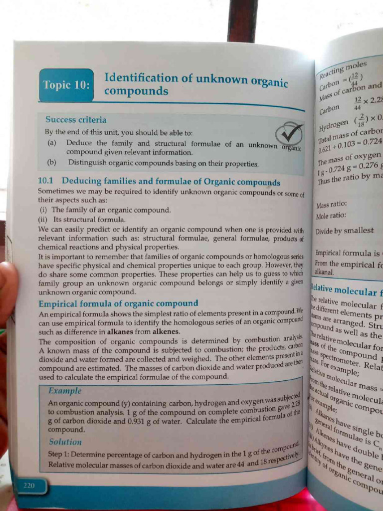 CHEMISTRY-Topic 10 Identification of Unknown Organic Compounds | PDF