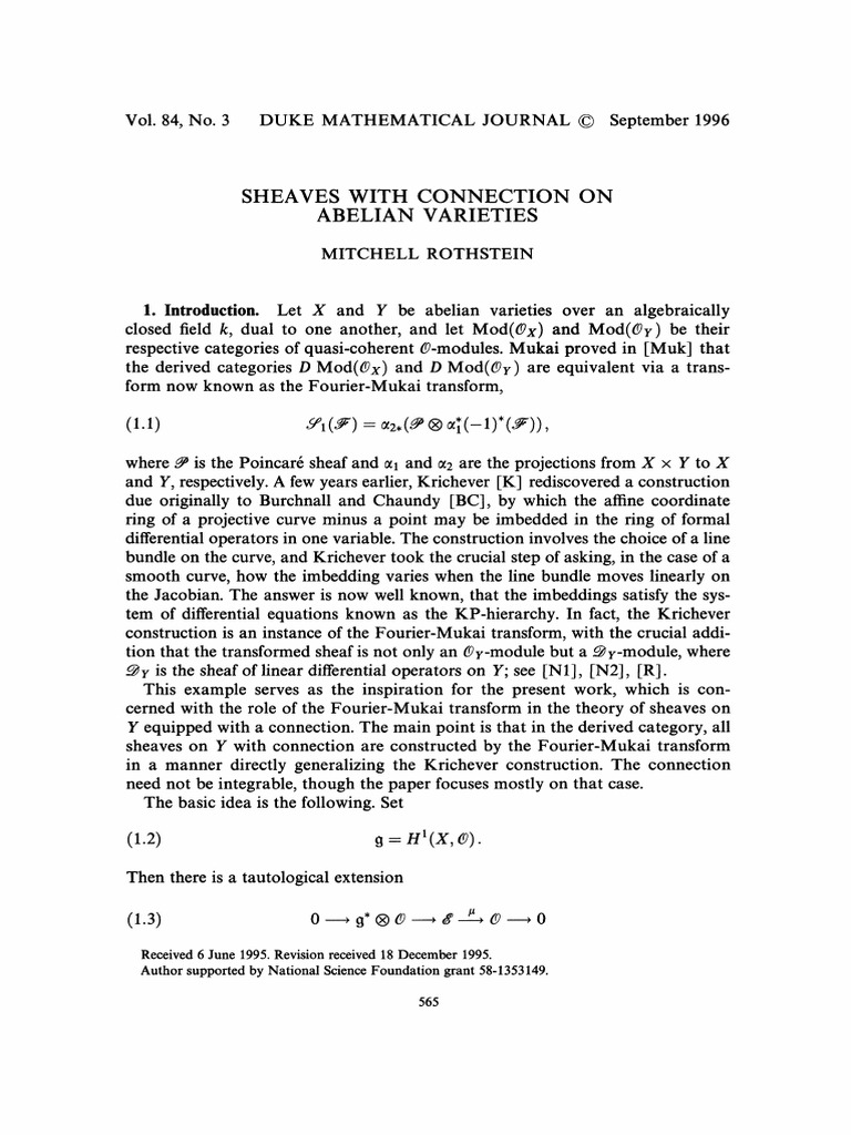 Rothstein 96 Sheaves | PDF | Module (Mathematics) | Algebra