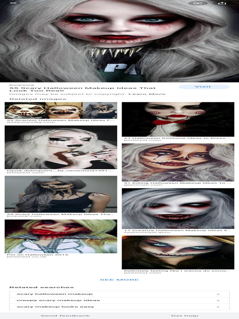 55 Realistic Scary Halloween Makeup Ideas | PDF