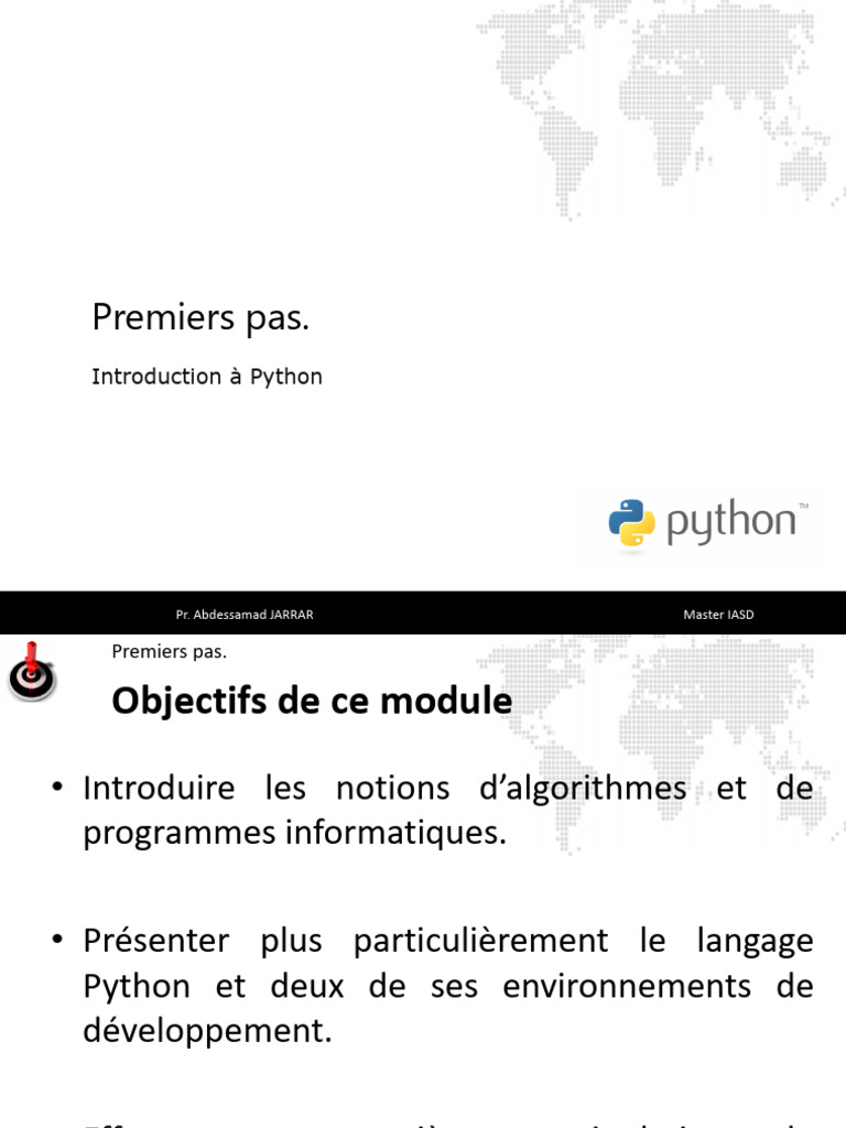 Introduction à Python et Variables | PDF | Programmation informatique ...