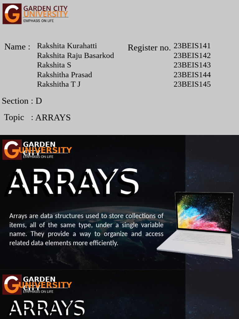 Array ppt pdf integer computer science computing