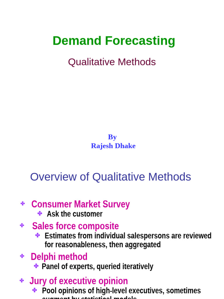 Delphi Method in Demand Forecasting | PDF | Forecasting | Survey ...