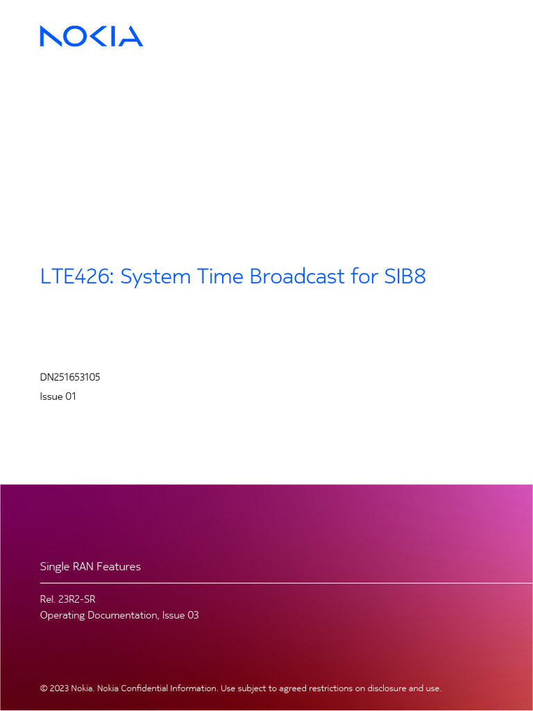 LTE426 System Time Broadcast For SIB8 | PDF | Lte (Telecommunication ...
