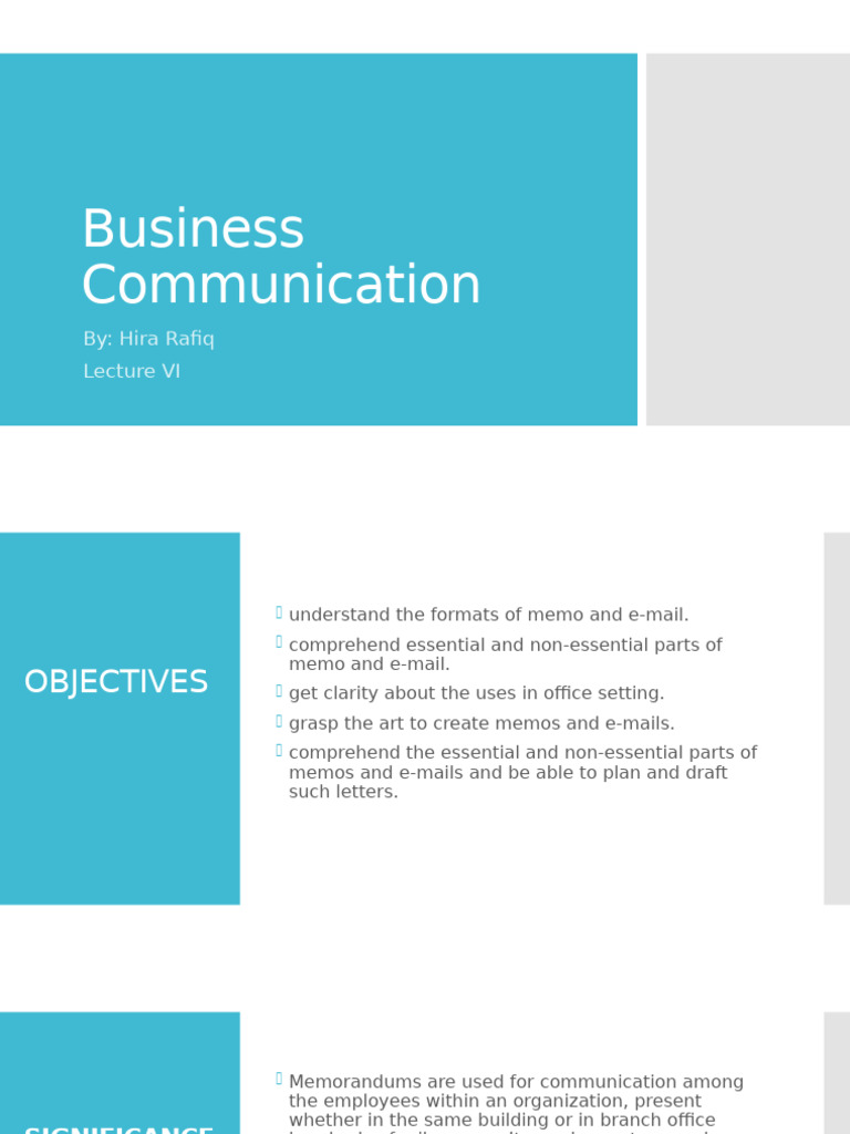 Lecture 6 Business Communication | PDF | Memorandum | Email Spam