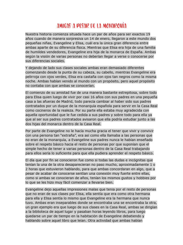 Amigas A Pesar de La Monarquía (Separación) | PDF