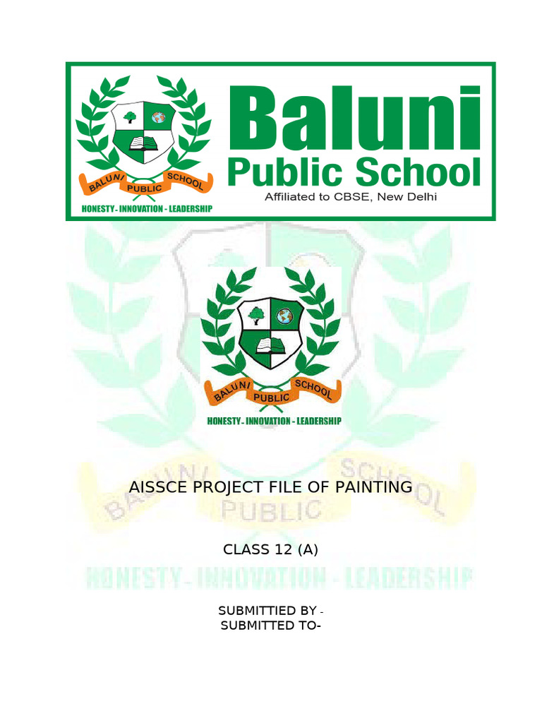 Class 12 AISSCE Painting Project File | PDF