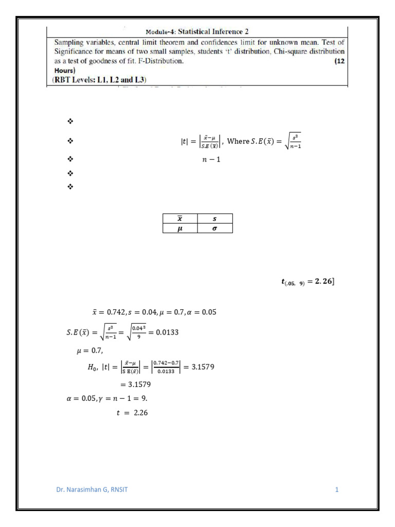 Bcs301 Module 4 Pdf Variance Student S T Test