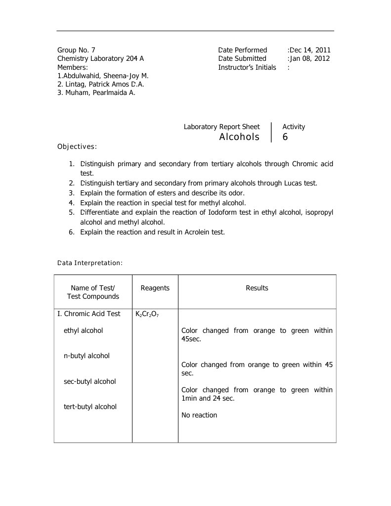 Iodoform Test For Alcohols