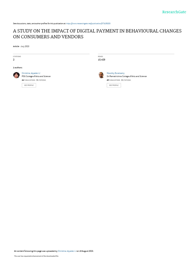 Impact of Digital Payments on Behavior | PDF | Consumer Behaviour ...