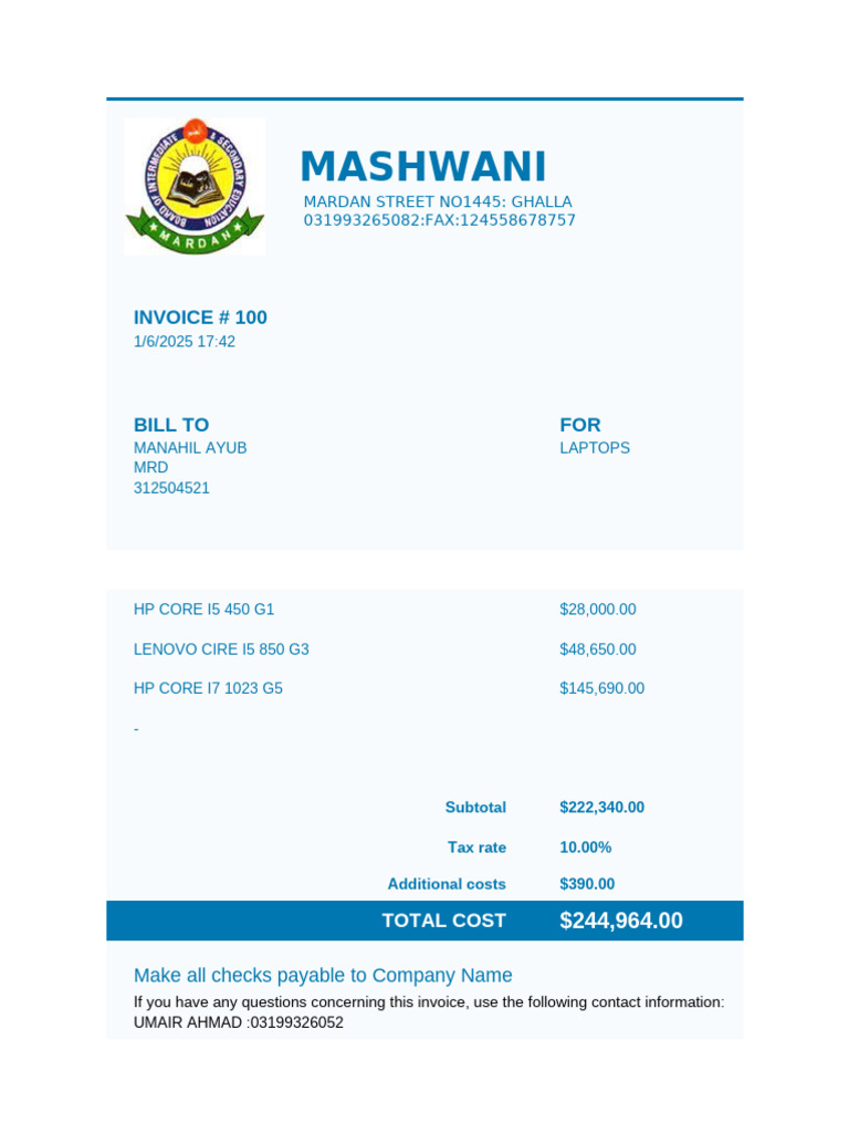 Basic business invoice1 pdf