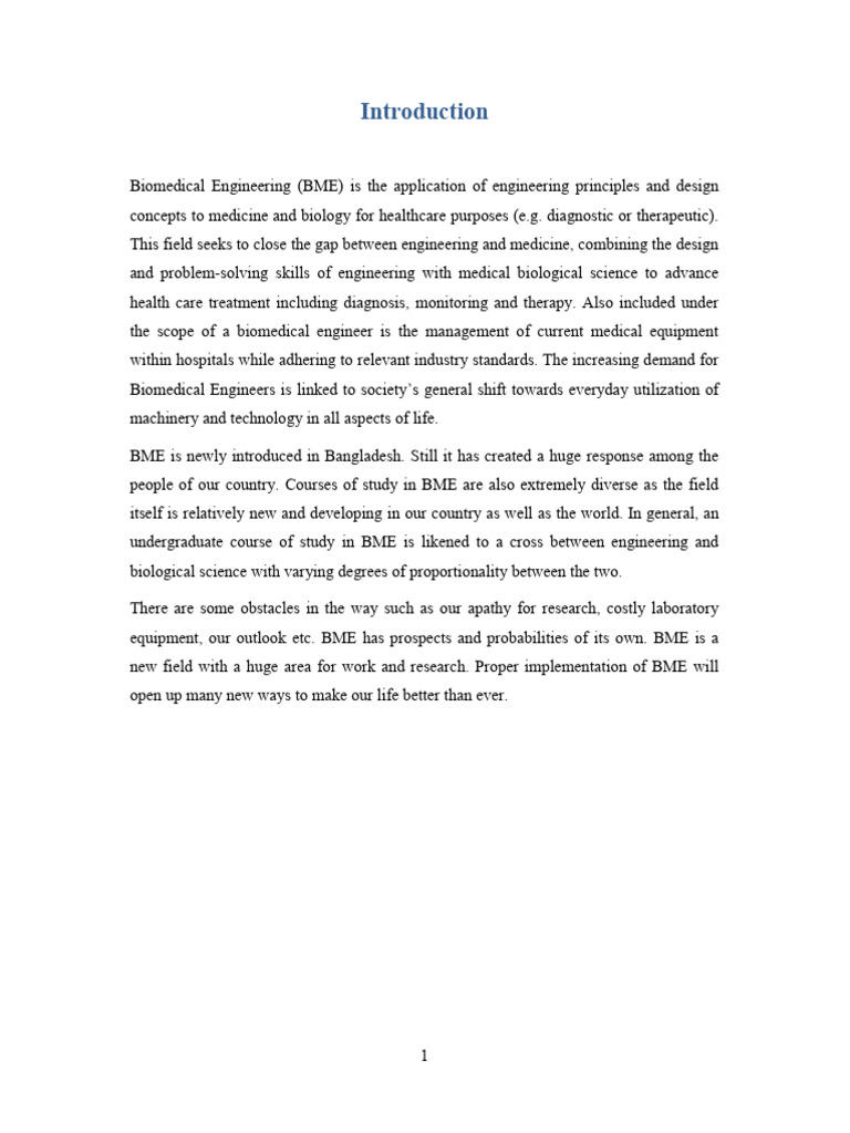 Overview of Biomedical Engineering in Bangladesh | PDF | Biomedical ...