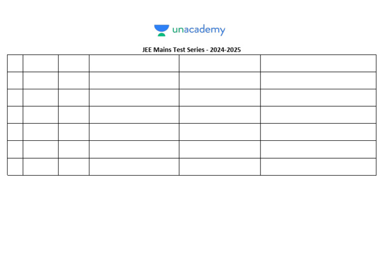 JEE Mains 2024-2025 Test Series Schedule | PDF | Chemistry | Physical ...