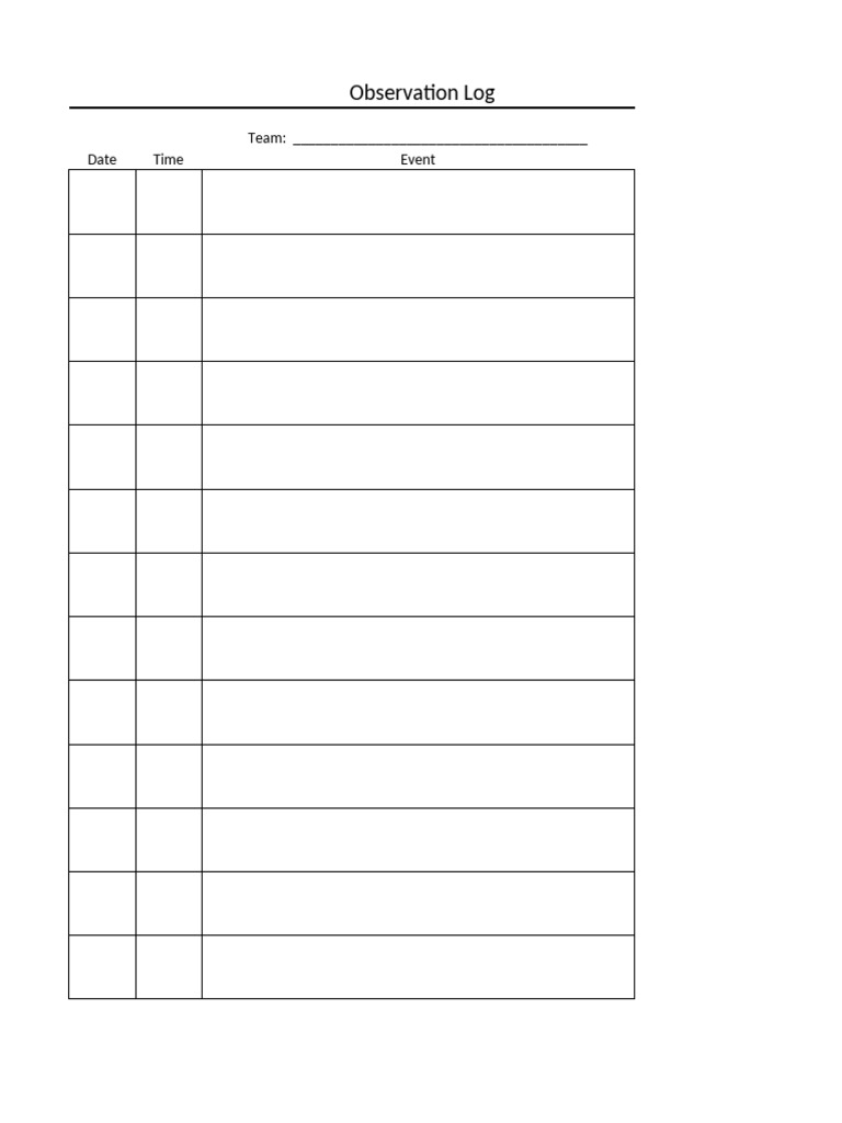 Form 13-2 Observation Log | PDF