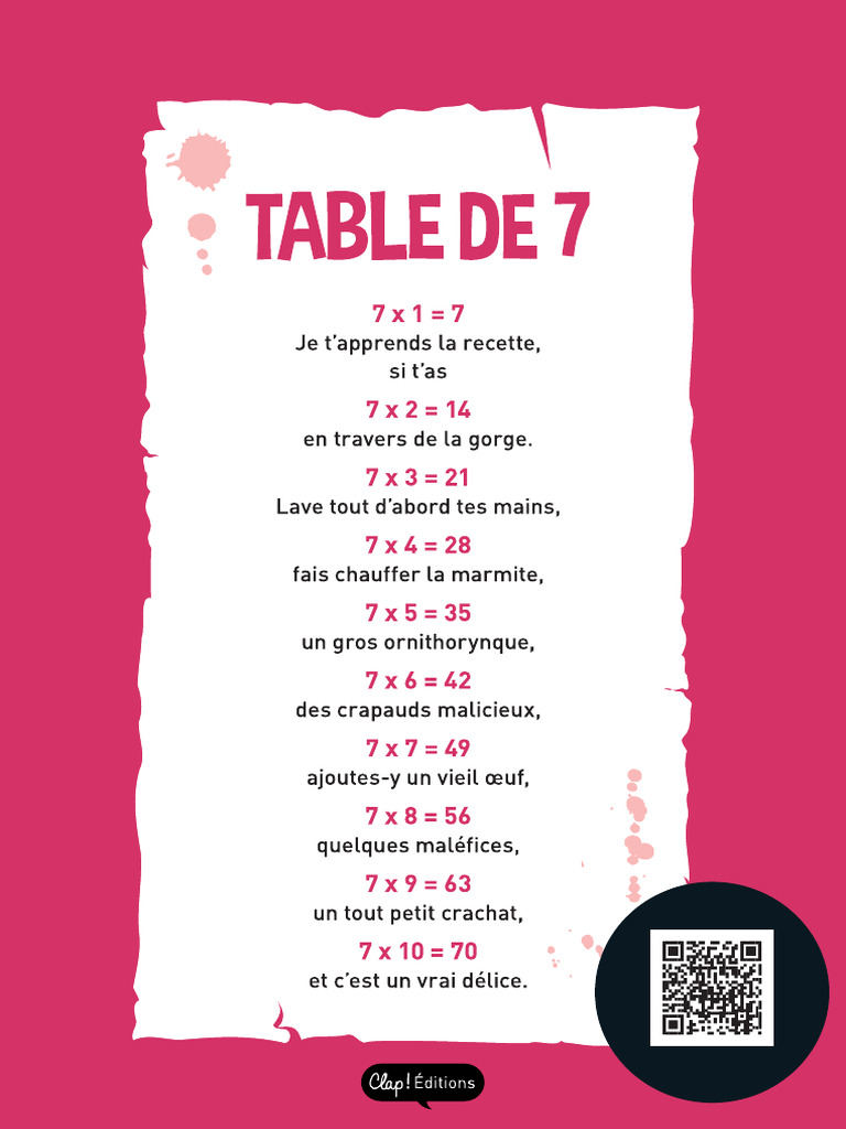 Table de 7 pdf
