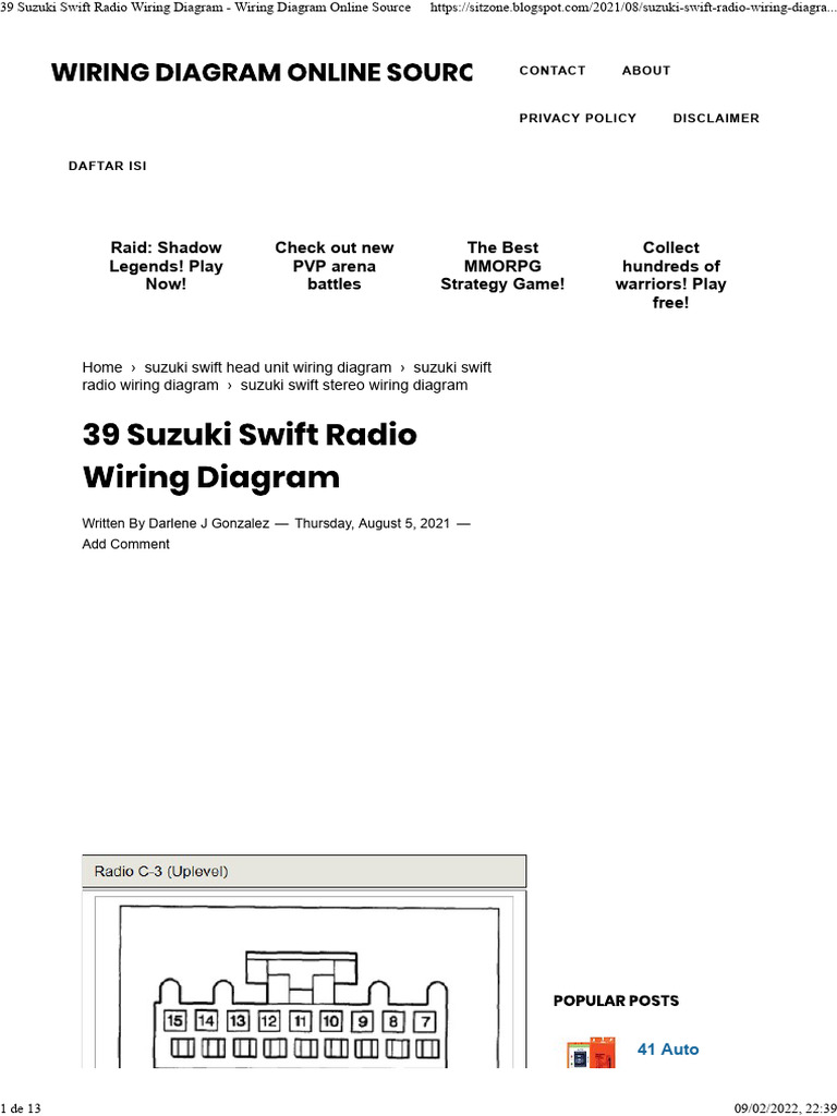 Suzuki Swift Radio Wiring Guide | PDF | Cars Of Japan | Motor Vehicle