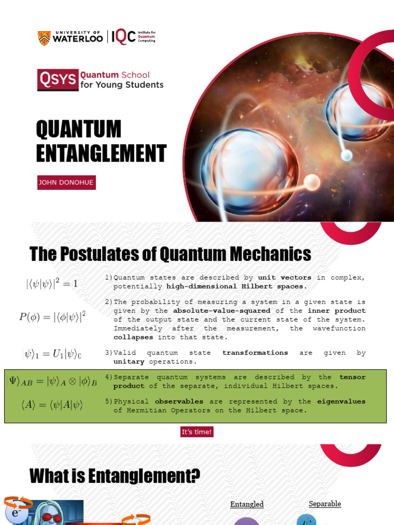 QSYS2022 07 QEntanglement Slides | PDF | Quantum Entanglement | Quantum ...