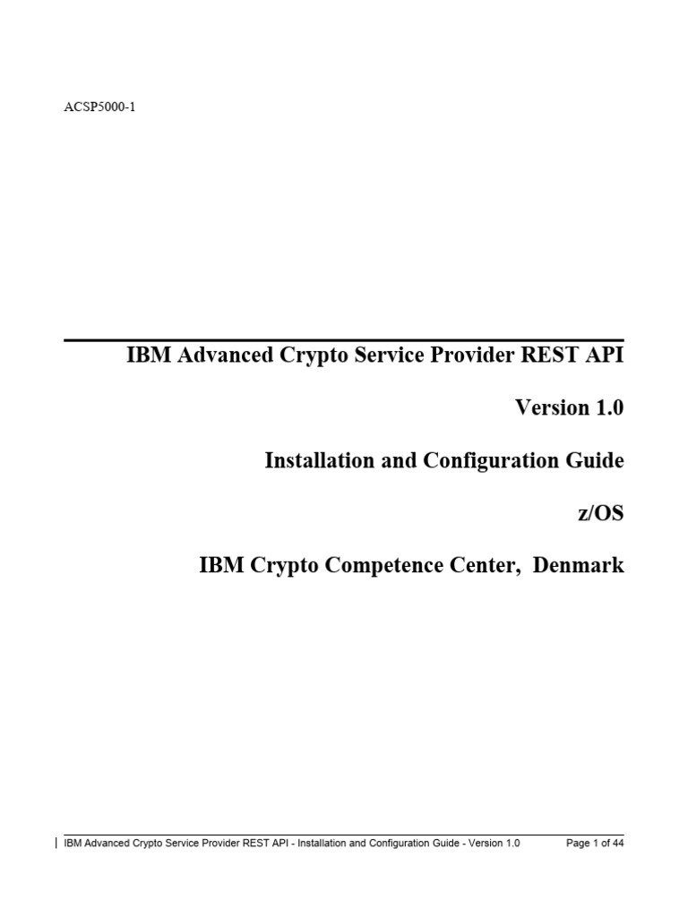 ACSP REST Installation and Usage Guide v1 | PDF | Encryption | Cryptography