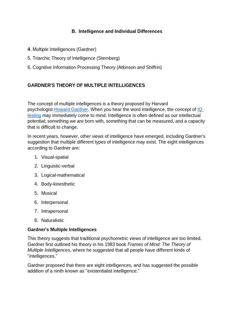 B (2) - Intelligence and Individual Differences | PDF | Intelligence ...