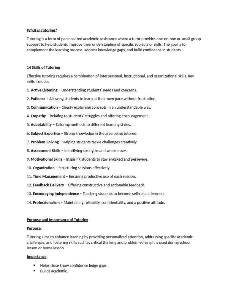 TUTORING AND TEACHING | PDF | Learning | Behavior Modification