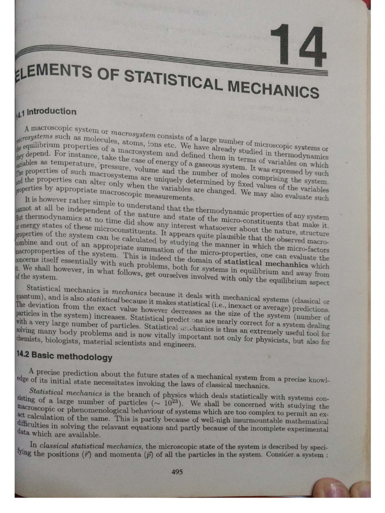 Statistical Mechanics Textbook PDF | PDF