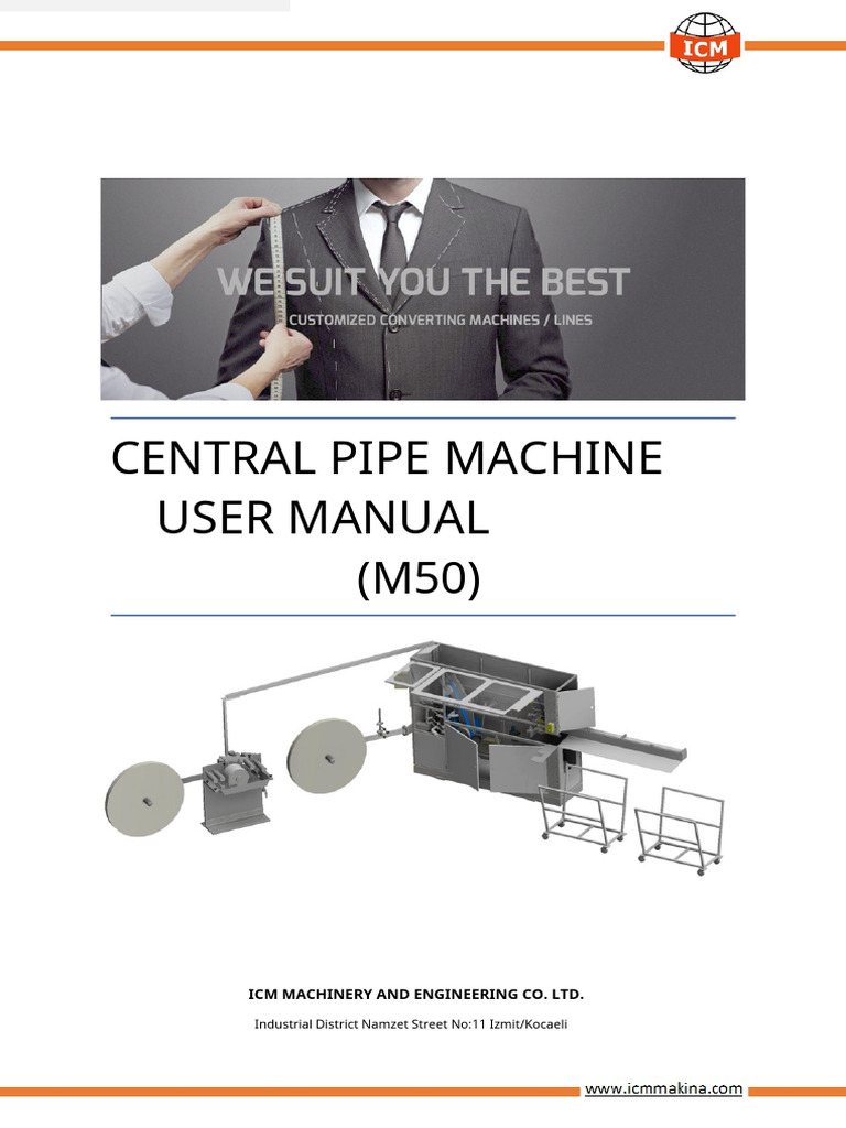 M50 Central Pipe Machine Manual | PDF | Belt (Mechanical) | Power Supply