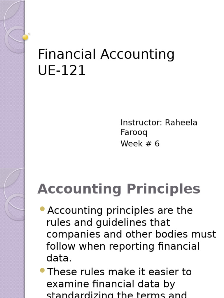 Financial Accounting WEEK # 6 | PDF | Debits And Credits | Bookkeeping