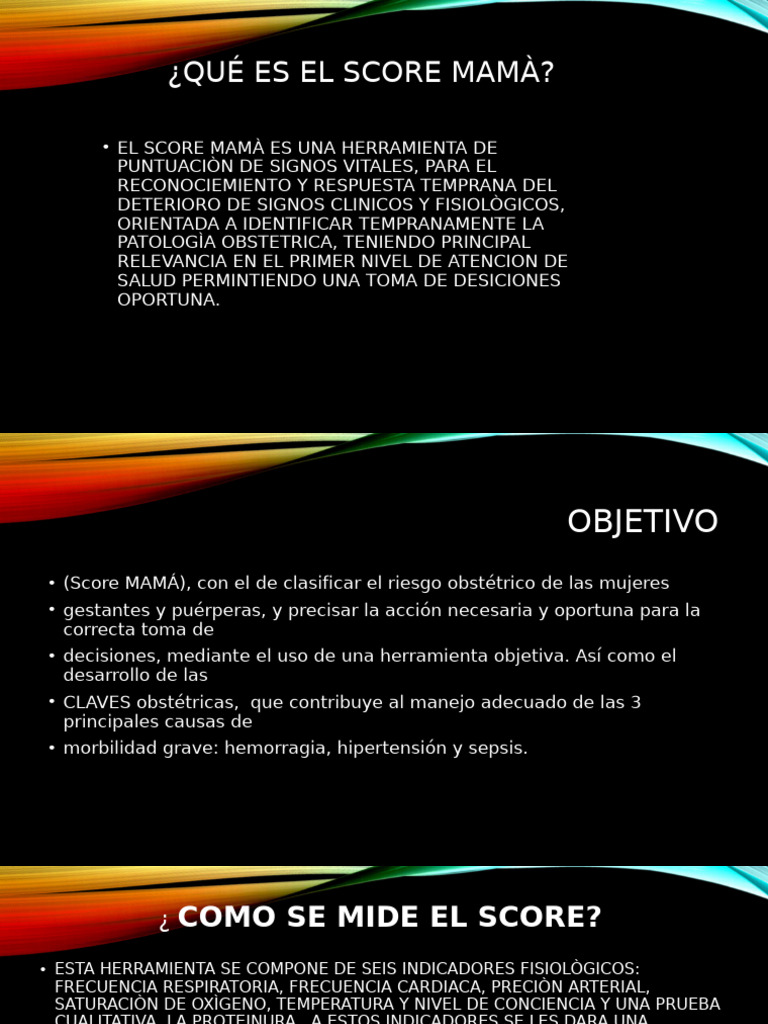 EXPOSICIÒN SCORE MAMa | PDF