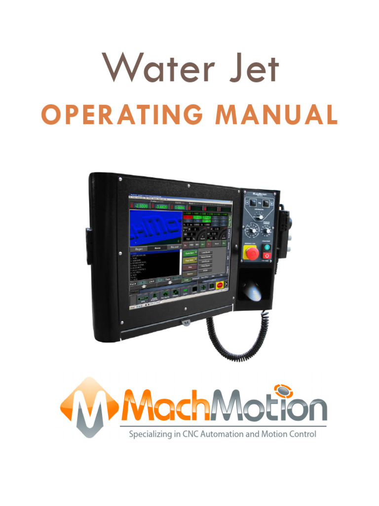 Water Jet Operating Manual Guide | PDF | Rotation | Computer Keyboard