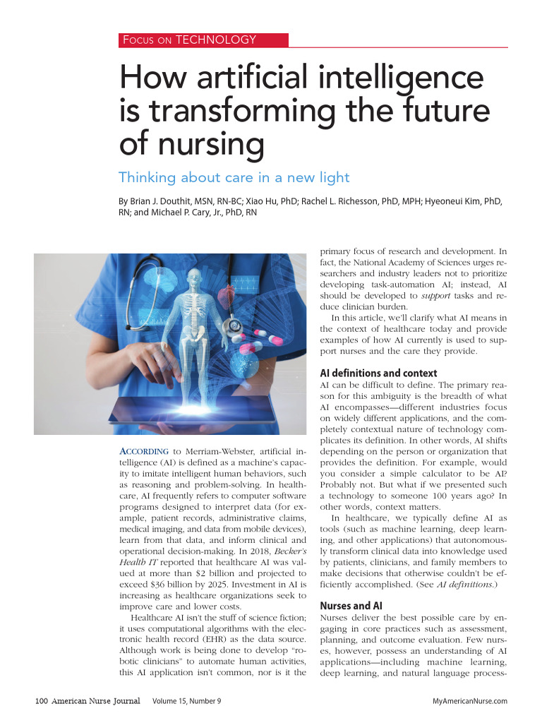 AI's Impact on Nursing Care Today | PDF | Machine Learning | Artificial ...