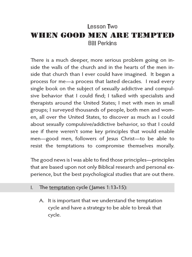 Breaking the Temptation Cycle for Men | PDF | Shame | Guilt (Emotion)