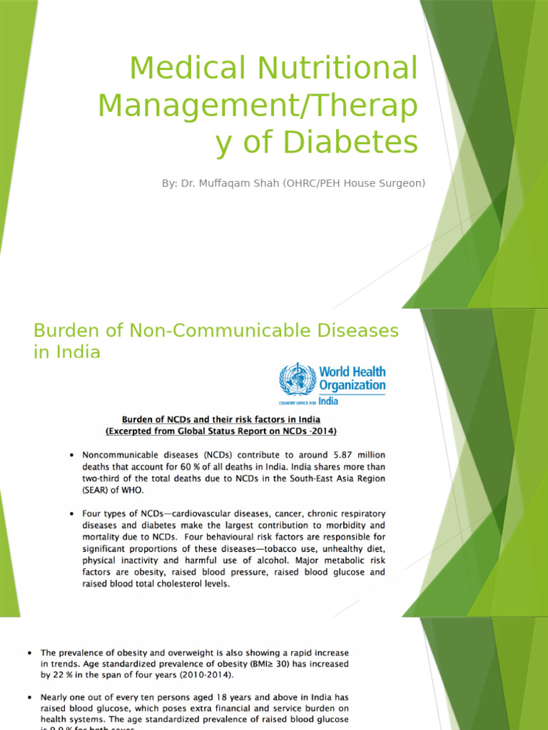 Nutritional Management of Diabetes | PDF | Diabetes | Carbohydrates