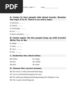 American English File 3 Test Guide | PDF | Proverb | Rhyme
