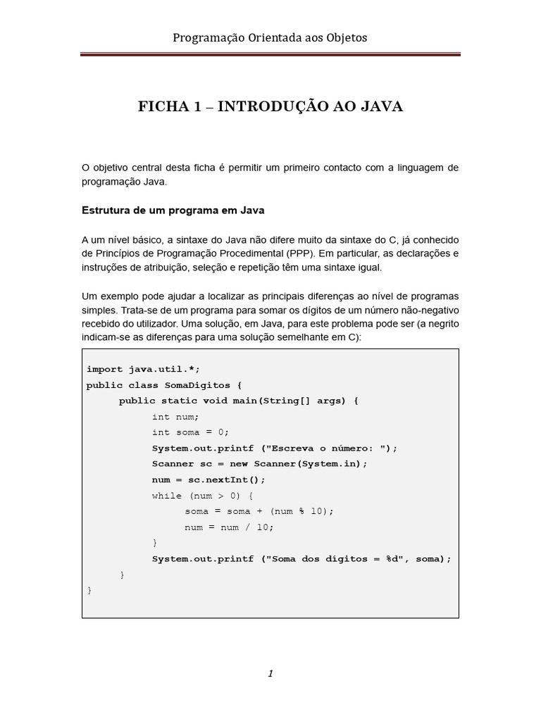 Introdução à Programação em Java | PDF | Java (linguagem de programação ...