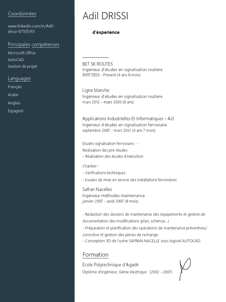 CV Ingénieur Senior en Topographie | PDF | Topographie | Maroc